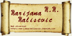Marijana Mališević vizit kartica